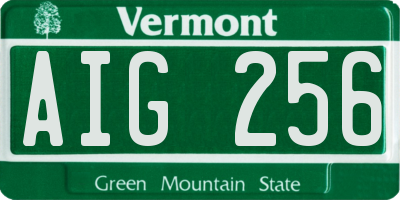 VT license plate AIG256
