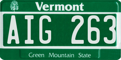 VT license plate AIG263