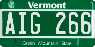 VT license plate AIG266