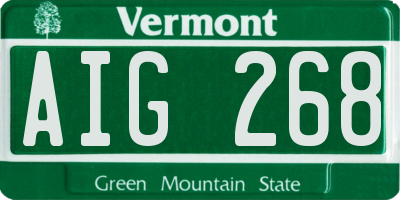 VT license plate AIG268