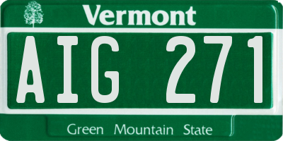 VT license plate AIG271
