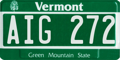 VT license plate AIG272