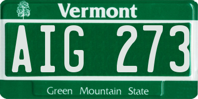 VT license plate AIG273