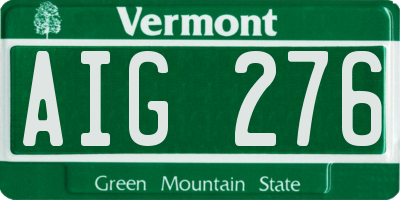 VT license plate AIG276