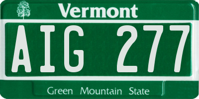 VT license plate AIG277