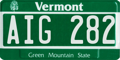 VT license plate AIG282