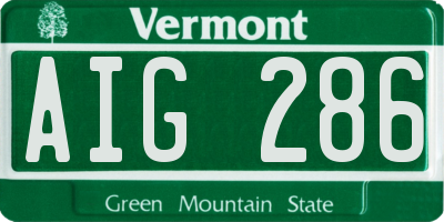 VT license plate AIG286