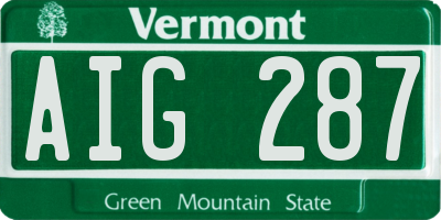 VT license plate AIG287