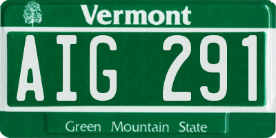 VT license plate AIG291