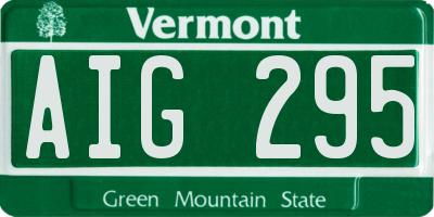 VT license plate AIG295