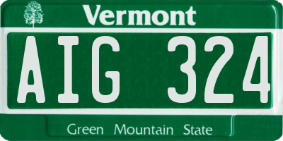 VT license plate AIG324