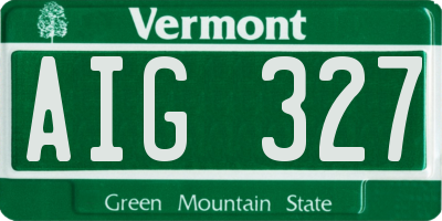 VT license plate AIG327