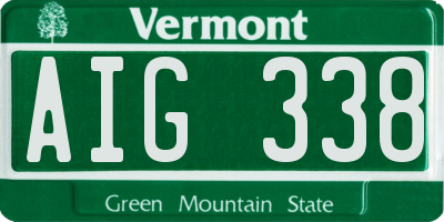 VT license plate AIG338