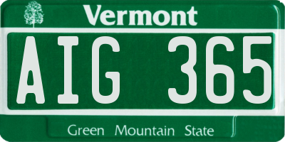 VT license plate AIG365