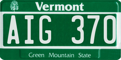 VT license plate AIG370