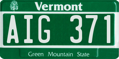 VT license plate AIG371