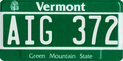 VT license plate AIG372