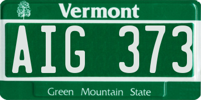 VT license plate AIG373