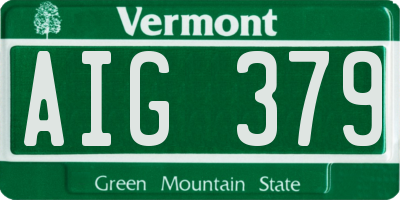 VT license plate AIG379