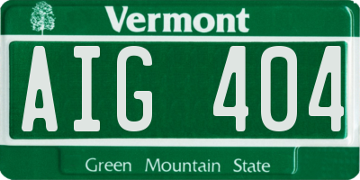 VT license plate AIG404