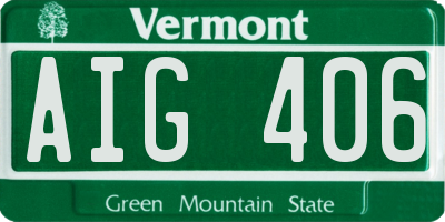 VT license plate AIG406