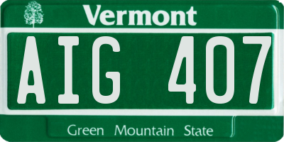 VT license plate AIG407