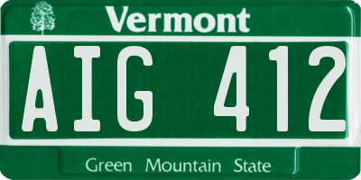 VT license plate AIG412