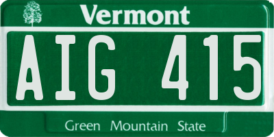 VT license plate AIG415