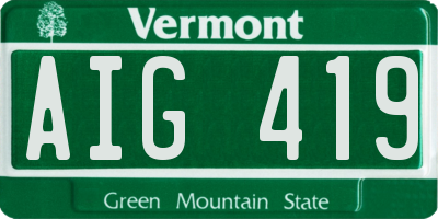 VT license plate AIG419