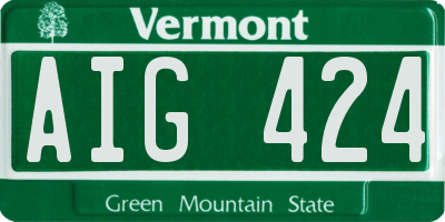 VT license plate AIG424
