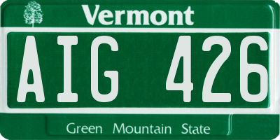 VT license plate AIG426