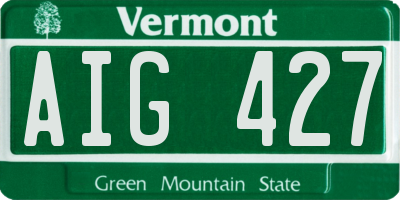 VT license plate AIG427