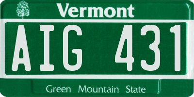 VT license plate AIG431