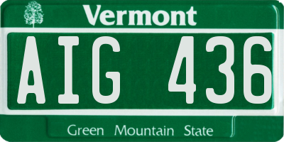 VT license plate AIG436