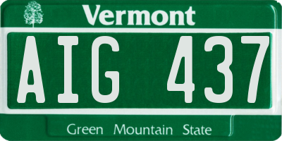 VT license plate AIG437