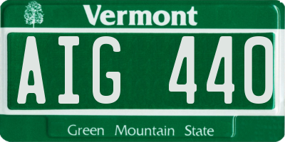 VT license plate AIG440