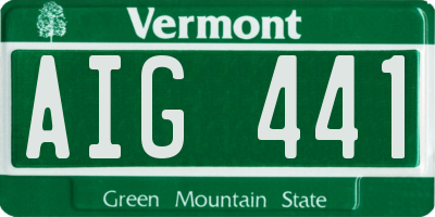 VT license plate AIG441