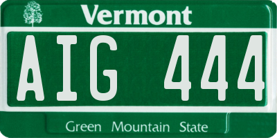 VT license plate AIG444