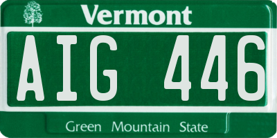 VT license plate AIG446