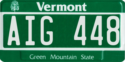 VT license plate AIG448