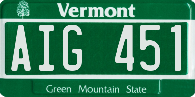 VT license plate AIG451