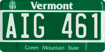 VT license plate AIG461