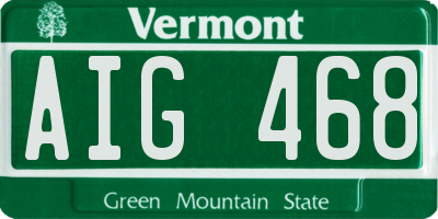 VT license plate AIG468