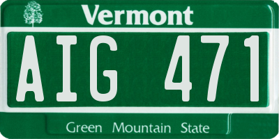 VT license plate AIG471