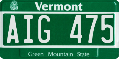 VT license plate AIG475