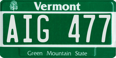 VT license plate AIG477