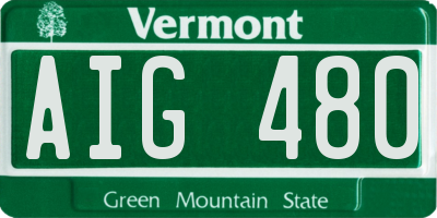 VT license plate AIG480