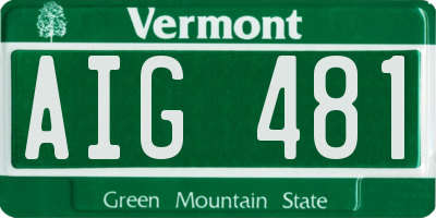 VT license plate AIG481