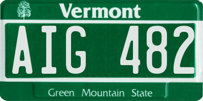 VT license plate AIG482