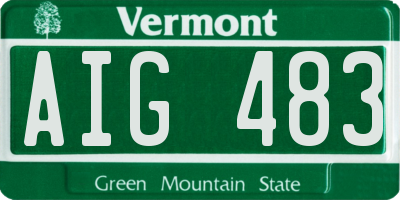 VT license plate AIG483